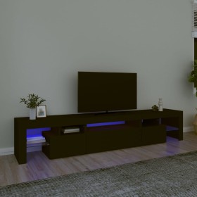 Mueble de TV con luces LED Negro 215x36,5x40