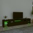 Mueble de TV con luces LED Negro 215x36,5x40