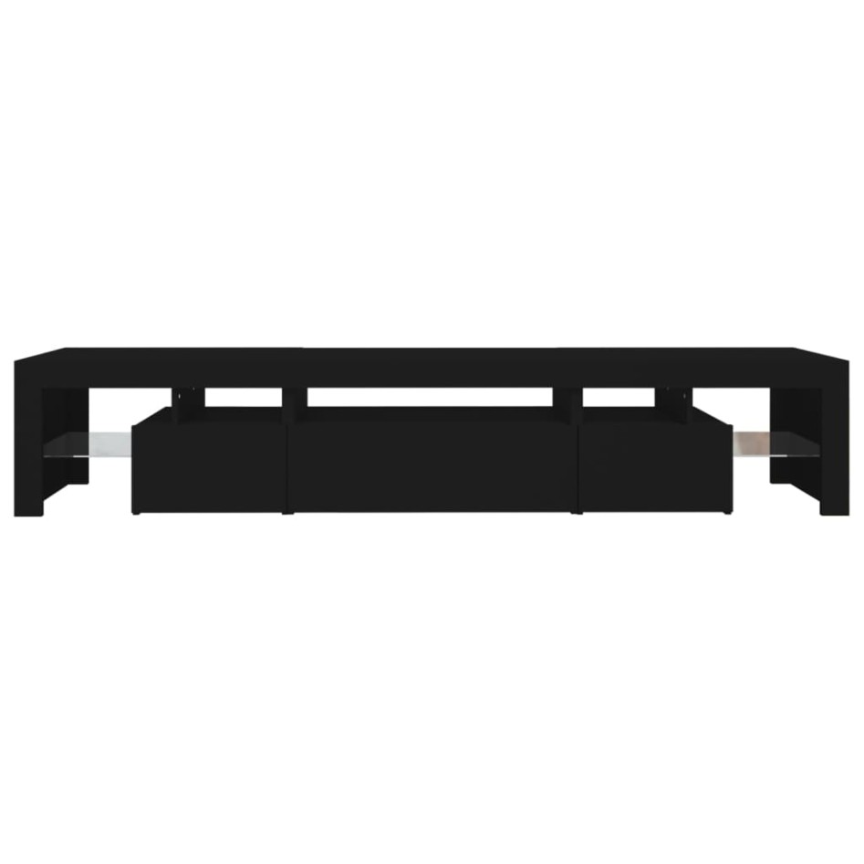 Mueble de TV con luces LED Negro 215x36,5x40