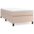 Cama box spring con colchón cuero sintético capuchino 90x200