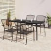 Juego de comedor de jardín 5 piezas acero gris antracita