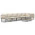 Set muebles de jardín 7 pzas y cojines ratán PE gris