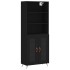 Aparador alto madera contrachapada negro 69,5x34x180