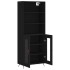 Aparador alto madera contrachapada negro 69,5x34x180