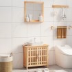 Conjunto de muebles de baño 2 piezas madera maciza de nogal