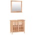 Conjunto de muebles de baño 2 piezas madera maciza de