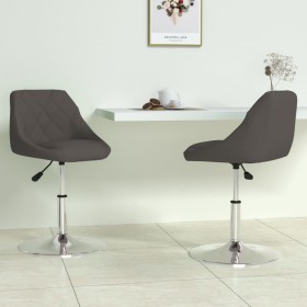 Sillas de comedor giratorias 2 unidades terciopelo gris