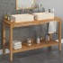 Mueble tocador madera teca maciza con lavabos de mármol