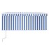 Toldo retráctil automático con persiana azul y blanco 3,5x2,5