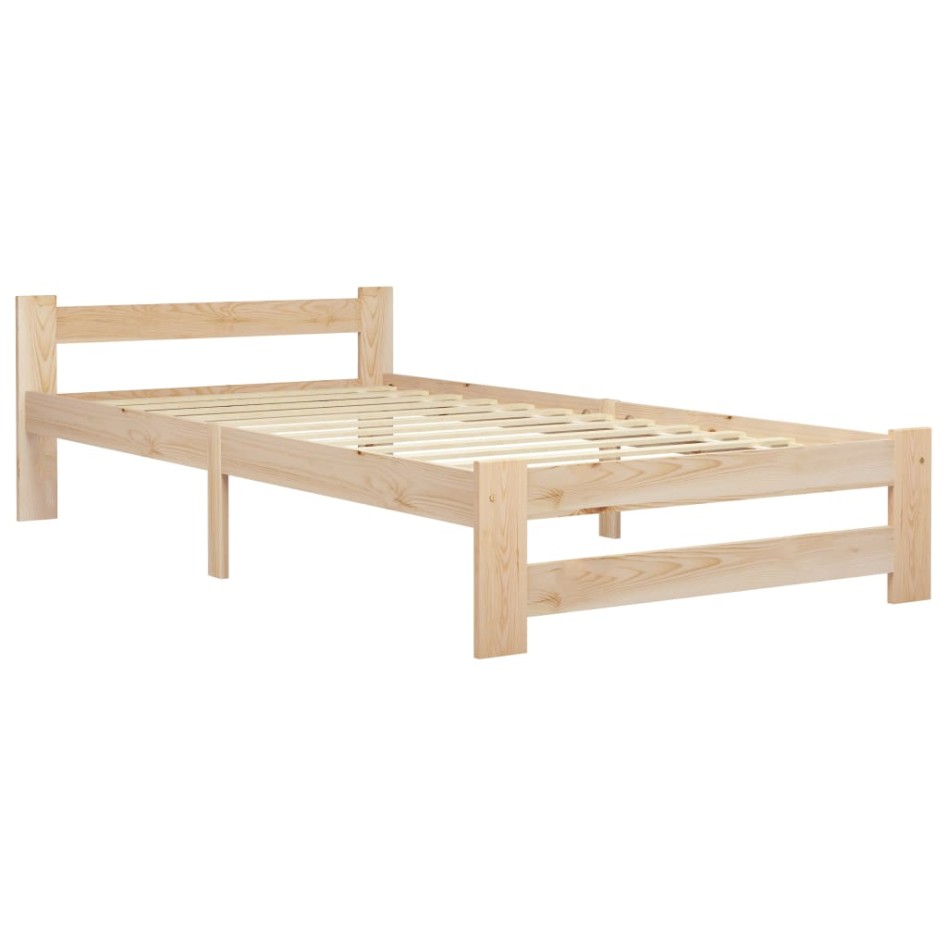 Estructura de cama sin colchón madera maciza de pino 90x200