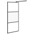 Mampara ducha con estante vidrio ESG y aluminio negro 80x195