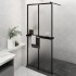 Mampara ducha con estante vidrio ESG y aluminio negro