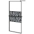 Mampara ducha con estante vidrio ESG y aluminio negro 90x195