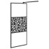 Mampara ducha con estante vidrio ESG y aluminio negro 90x195