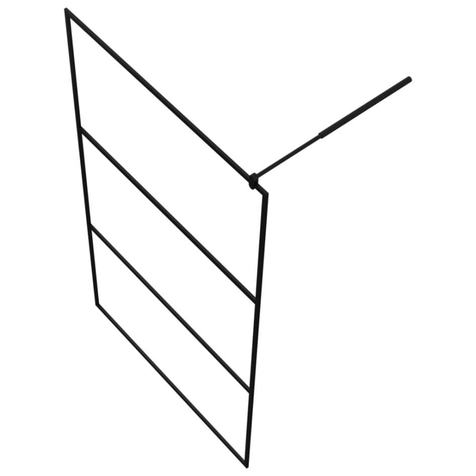 Mampara ducha con estante vidrio ESG y aluminio negro