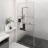 Mampara ducha con estante vidrio ESG y aluminio cromo 80x195