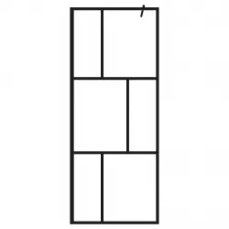 Mampara ducha con estante vidrio ESG y aluminio negro