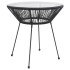 Mesa de comedor de jardín acero y vidrio negra Ø70x74