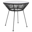 Mesa de comedor de jardín acero y vidrio negra Ø70x74 cm