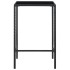Mesa alta de jardín ratán sintético y vidrio negro 70x70x110