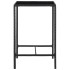 Mesa alta de jardín ratán sintético y vidrio negro 70x70x110