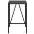 Mesa alta bar ratán PE y superficie vidrio negro 70x70x110