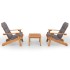 Juego de muebles de jardín Adirondack 3 piezas madera
