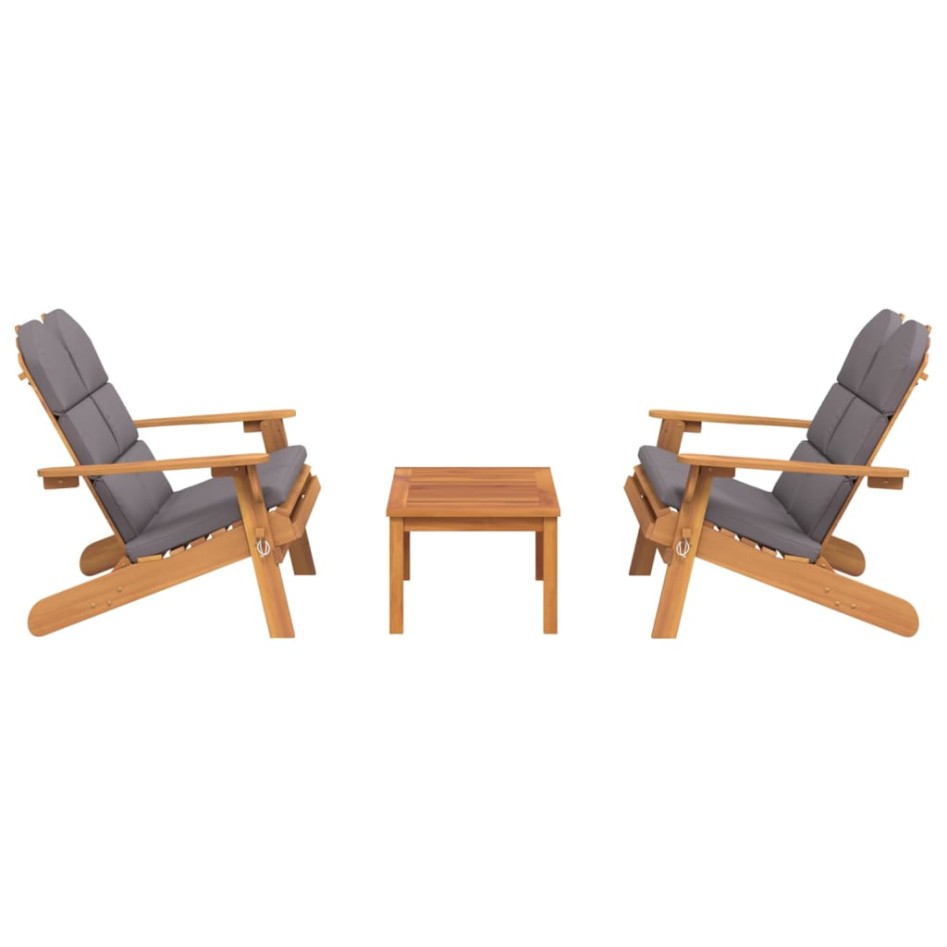 Juego de muebles de jardín Adirondack 3 piezas madera