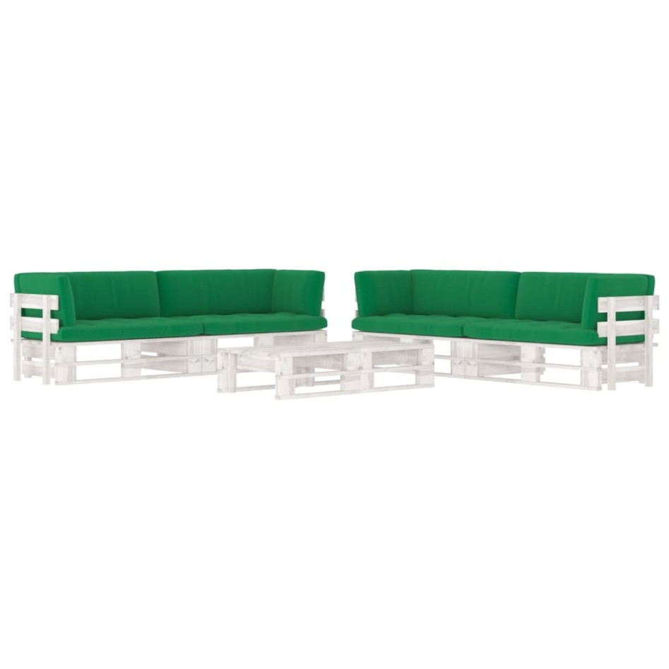 Muebles de palés 6 pzas y cojines madera pino impregnada