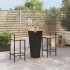 Mesa bar y taburetes jardín 3 pzas madera acacia ratán PE