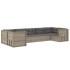 Set de muebles de jardín 7 pzas y cojines ratán sintético