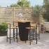 Mesa bar y taburetes jardín 5 pzas madera acacia ratán PE
