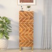 Aparador alto madera maciza mango marrón y negro 40x33,5x110 cm