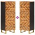 Aparador alto madera maciza mango marrón y negro 40x33,5x110