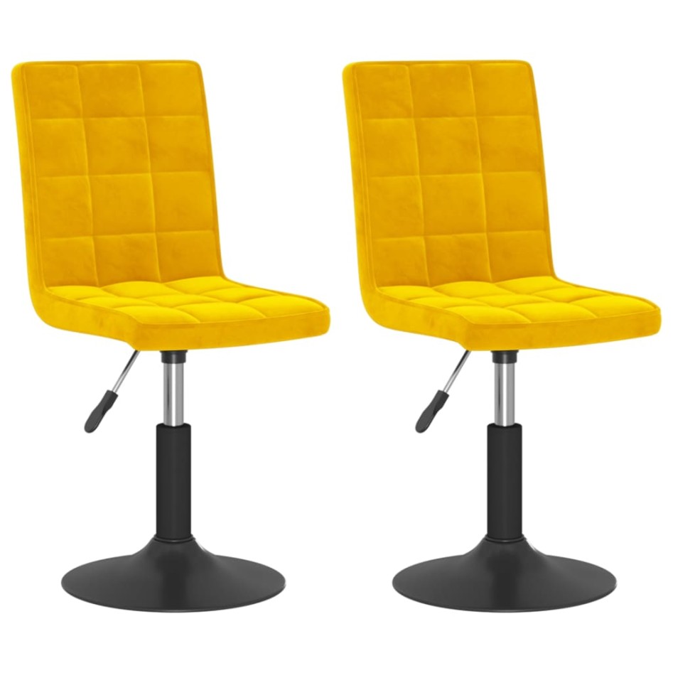 Sillas de comedor giratorias 2 uds terciopelo amarillo