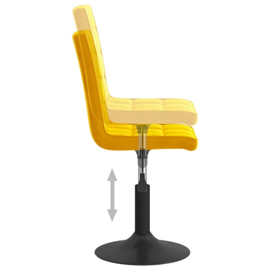 Sillas de comedor giratorias 2 uds terciopelo amarillo