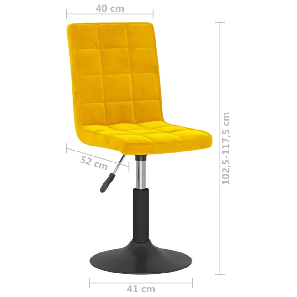 Sillas de comedor giratorias 2 uds terciopelo amarillo