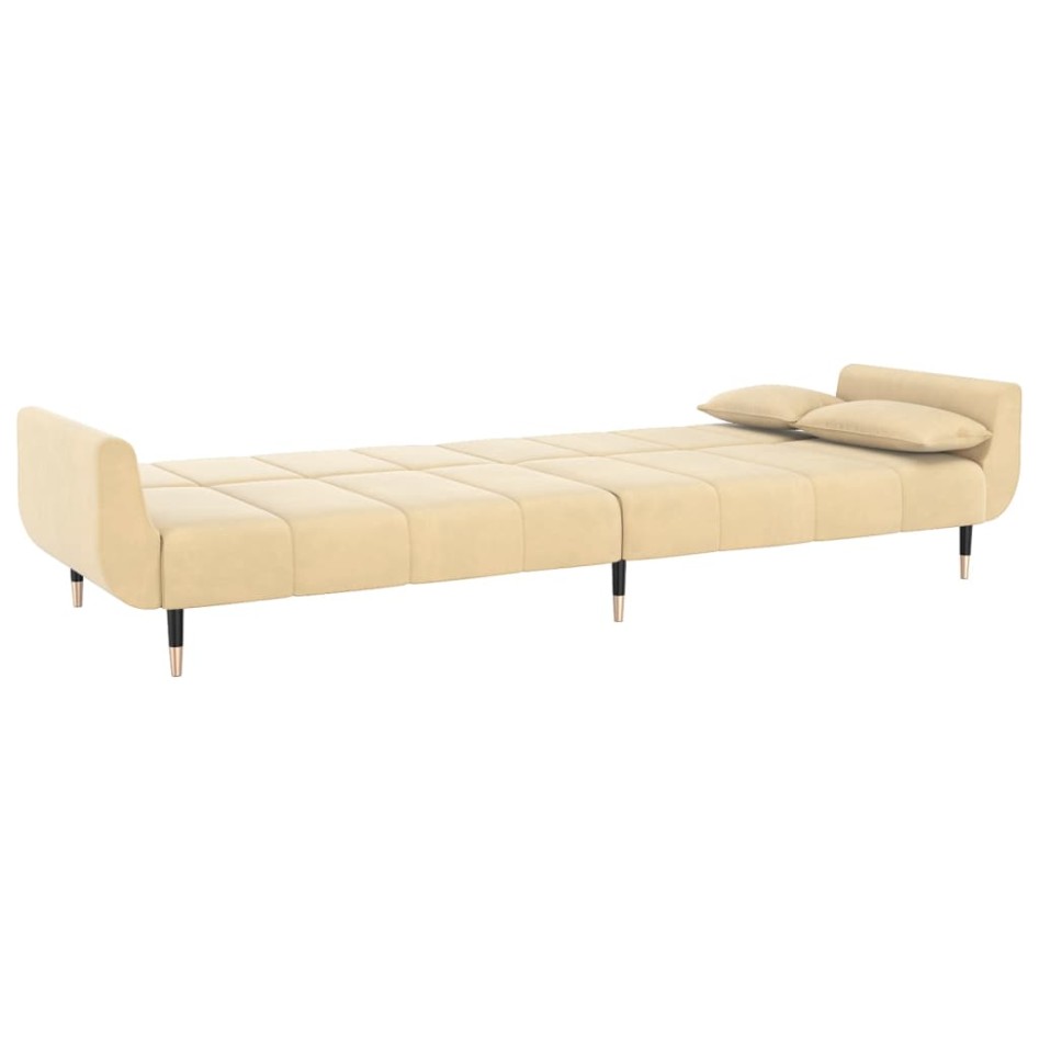 Sofá cama de 2 plazas con dos cojines terciopelo