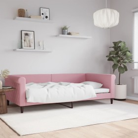 Sofá cama terciopelo rosa 100x200