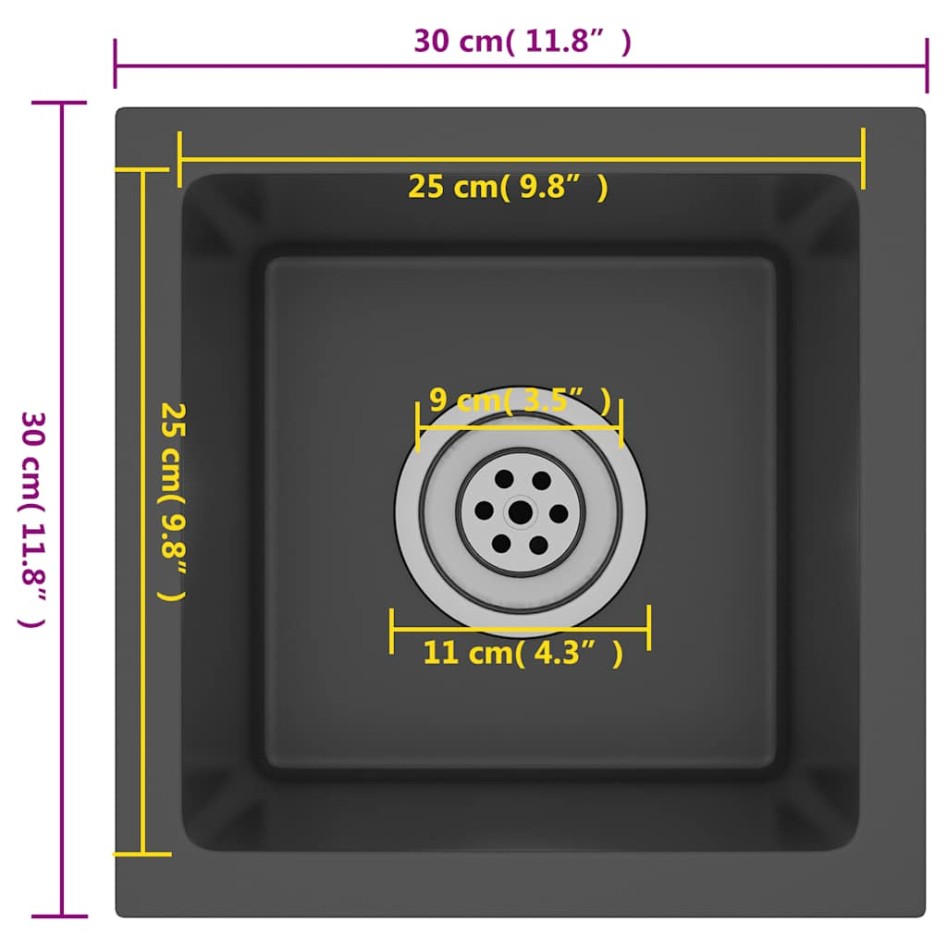 Fregadero hecho a mano acero inoxidable