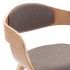Sillas de comedor 2 unidades madera curvada y tela gris