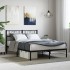 Estructura cama sin colchón con cabecero metal negro 140x200