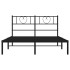 Estructura cama sin colchón con cabecero metal negro 140x200