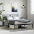 Estructura cama sin colchón con cabecero metal negro 160x200