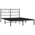 Estructura cama sin colchón con cabecero metal negro 160x200
