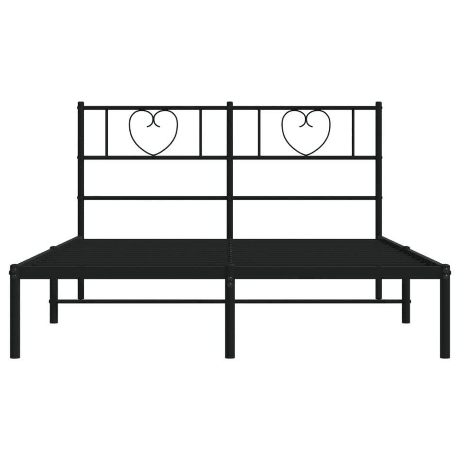 Estructura cama sin colchón con cabecero metal negro 160x200