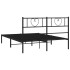 Estructura cama sin colchón con cabecero metal negro 160x200