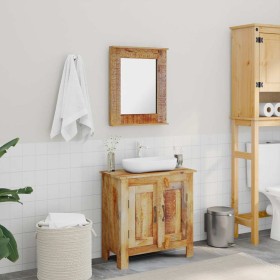 Mueble de baño con espejo de madera maciza de