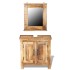 Mueble de baño con espejo de madera maciza de