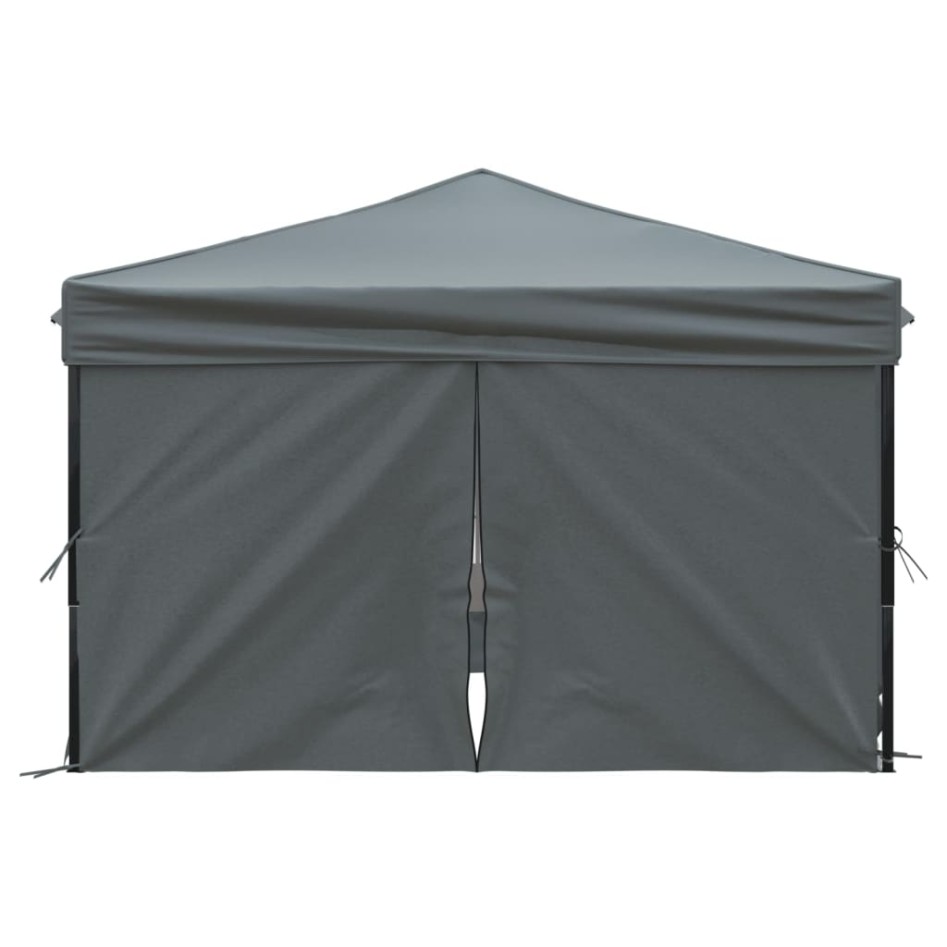 Carpa de fiesta plegable con paredes laterales antracita 3x3